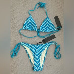 Triangl Vinca-Sour Stripe Bikini with Bikini Bag